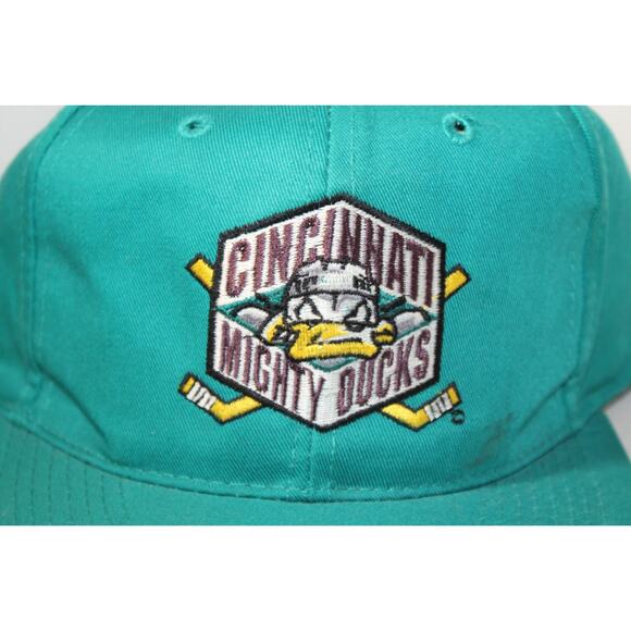 Vintage Cincinnati Mighty Ducks Rare Teal Cap AHL Snapback Hockey Team Hat Rare - Picture 2 of 10